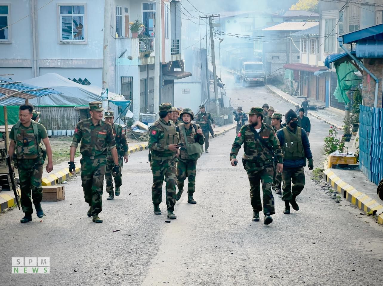 TNLA fighters occupy Namhsan Town, the capital of the Palaung SAZ, 15 December 2023. (Photo: Shwe Phee Myay News Agency)